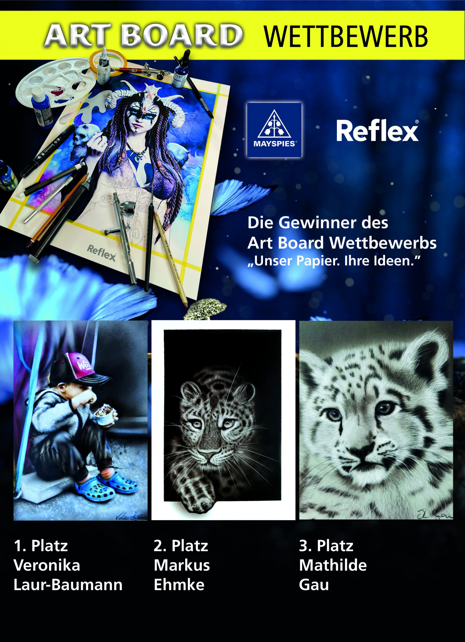 Die Gewinner des Reflex Art Board Wettbewerbs „Unser Papier. Ihre Ideen.“