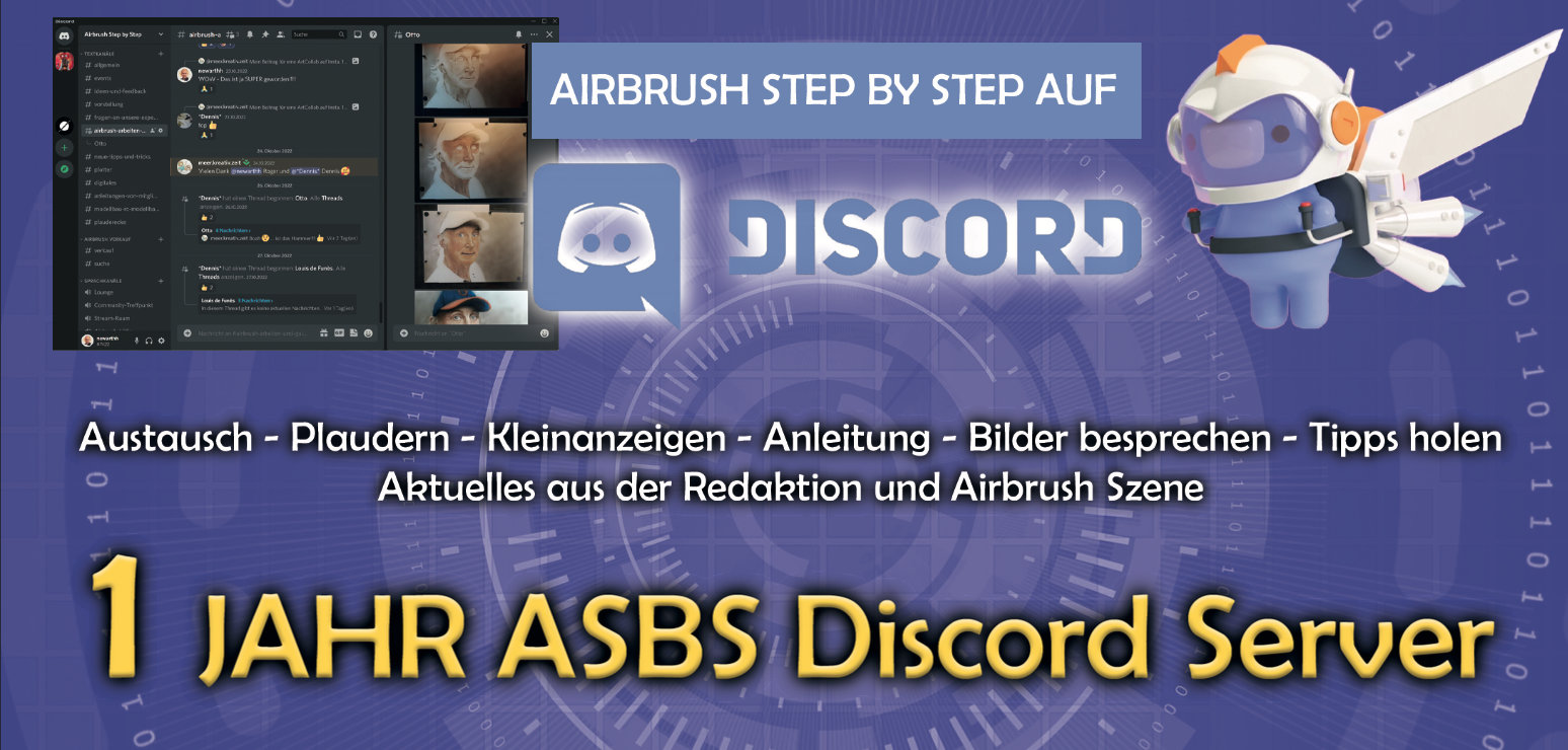 1 Jahr Airbrush Step by Step Discord Server: „Schwarmwissen“ für Airbrusher